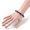 Round Stone Beads Stretch Bracelets BJEW-JB07259-02-3