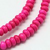 Dyed Synthetical Turquoise Rondelle Bead Strand G-P083-6mm-84A-1