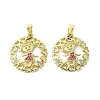 Rack Plating Brass Micro Pave Cubic Zirconia Pendants KK-R157-13C-G-1