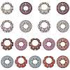 45Pcs 9 Colors Printed Basswood Pendants WOOD-CJ0002-52-1