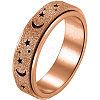 201 Stainless Steel Moon and Star Rotatable Finger Ring MOST-PW0001-005D-04-1