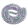 Two-Tone Crackle Baking Paint Transparent Glass Beads Strands X-CCG-T004-8mm-02-3