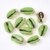 Electroplated Cowrie Shell Beads X-SSHEL-T008-11G-04-1