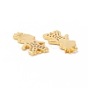 Brass Micro Pave Grade AAA Cubic Zirconia Links ZIRC-O022-18G-A-NR-2