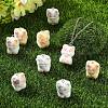 Cat Shape Flocky Opaque Resin Pendants RESI-YWC0002-04F-5
