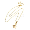 Brass Micro Pave Colorful Cubic Zirconia Snake Pendant Necklaces NJEW-S438-02H-G-4