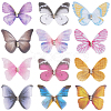 60Pcs 12 Styles 3D Gauze Butterfly Ornament Accessories FIND-SP0020-64B-7