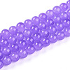 Baking Paint Imitation Jade Glass Round Bead Strands X-DGLA-Q021-8mm-44-1