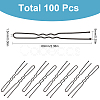 100Pcs Hair Accessories Iron Hair Forks Findings OHAR-SC0001-08-2