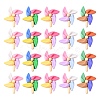 30Pcs 5 Colors Opaque Colorful Windmill Resin Cabochons RESI-CJ0002-52-1