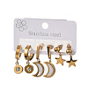 3 Pairs 304 Stainless Steel Enamel Hoop & Stud Earring Sets EJEW-Z166-02G-01-2