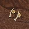 925 Sterling Silver Clear Cubic Zirconia Stud Earrings EJEW-Q032-01E-G-2