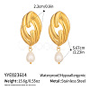 304 Stainless Steel Freshwater Pearl Dangle Stud Earrings for Women EE7584-6