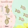 5Pcs Brass Micro Pave Cubic Zirconia Pendants ZIRC-SZ0005-34-2