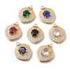 Brass with K9 Glass & Rhinestone Pendants KK-C024-53KCG-1