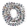 Half Rainbow Plated Faceted Rondelle Glass Beads Strands GLAA-A024E-HR01-5
