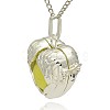 Silver Color Plated Brass Hollow Heart Cage Pendants KK-J241-07S-2