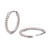 Anti-Tarnish Unisex Rhodium Plated 925 Sterling Silver Hoop Earrings EJEW-AA00271-06P-4