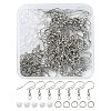 100Pcs 304 Stainless Steel French Hooks with Coil and Ball STAS-YW0001-59-1