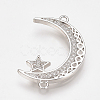 Brass Micro Pave Cubic Zirconia Links ZIRC-T004-04P-1