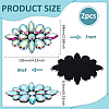 2Pcs Flower Glass Rhinestone Costume Accessories FIND-FG0004-81C-2