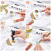 Brass Wax Seal Stamp with Handle AJEW-WH0184-0846-6
