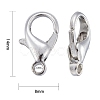 Platinum Plated Zinc Alloy Lobster Claw Clasps X-E105-4
