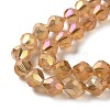 Electroplate Transparent Glass Beads Strands EGLA-I019-FR01-4