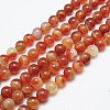 Natural Red Agate Bead Strands G-G880-05-8mm-2