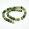 Round Frosted Natural TaiWan Jade Bead Strands G-M248-4mm-02-3