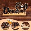 Basswood Cake Insert Card Decoration DIY-WH0016-72-3