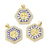 Cross Theme Brass Micro Pave Cubic Zirconia Pendants KK-K385-035G-2