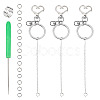 Alloy Heart Lipstick Keychains Making Kits DIY-TA0014-02-1