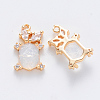 Brass Cubic Zirconia & Glass Charms KK-T049-058G-03-NF-2