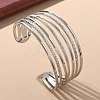 Electrophoresis Iron Cuff Bangles for Women BJEW-M057-05P-1