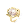 Brass Enamel Cuff Rings RJEW-K291-04G-02-4