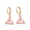 Triangle Real 18K Gold Plated Brass Dangle Leverback Earrings EJEW-L268-030G-01-1