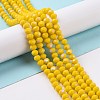 Electroplate Opaque Solid Color Glass Beads Strands EGLA-A044-P2mm-L04-4