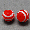 Round Striped Resin Beads RESI-R158-20mm-03-1