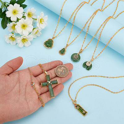 6Pcs Brass Chains Necklaces NJEW-OC00007-1