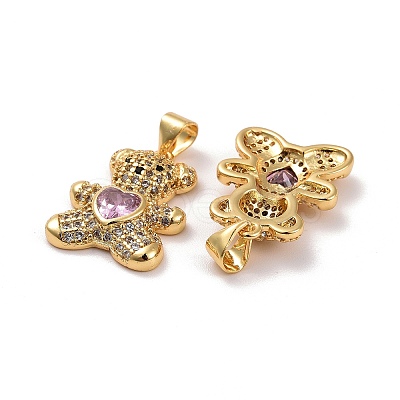 Brass Micro Pave Cubic Zirconia Pendants LS-KK-K258-24A-G-RS-1