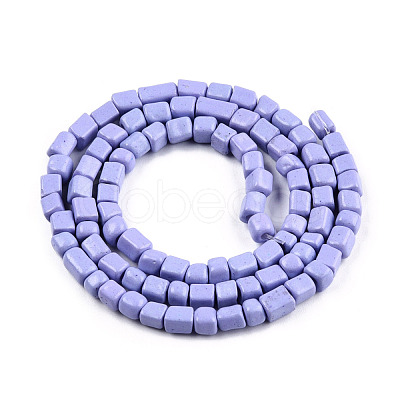 Opaque Spray Painted Glass Bead Strands GLAA-N047-08-A03-1