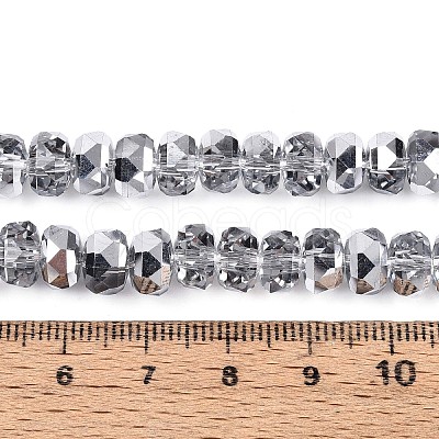 Electroplate Transparent Glass Beads Strands X-EGLA-N022-04A-C01-1