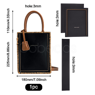 DIY Rectangle PU Leather Knitting Crochet Bags GN-TAC0003-08C-1