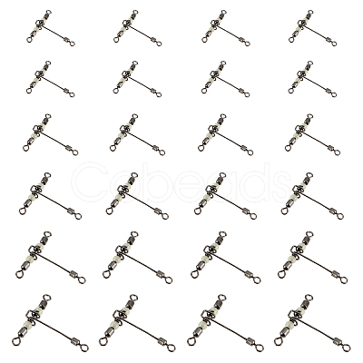 SUPERFINDINGS 30Pcs 6 Style 201 Stainless Steel 3 Way Swivels Fishing Cross Line FIND-FH0004-45-1