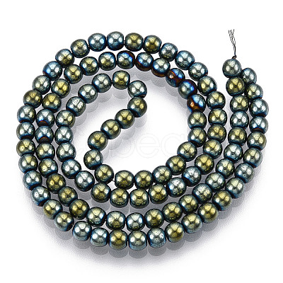 Non-magnetic Synthetic Hematite Beads Strands G-S096-4mm-1-1