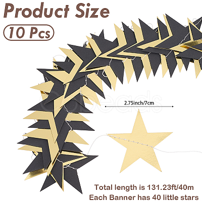 10Pcs Paper Star Congratuation Banners AJEW-CN0005-40A-1
