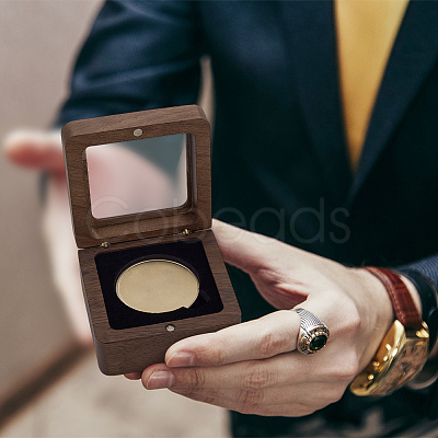 Wood Medal Storage Magnetic Boxes CON-WH0088-94A-02-1