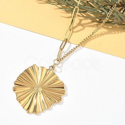 304 Stainless Steel Pendant Necklaces for Women NJEW-D312-02B-G-1