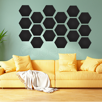 Acrylic Hexagon Mirror Wall Decor DIY-WH0221-30A-1